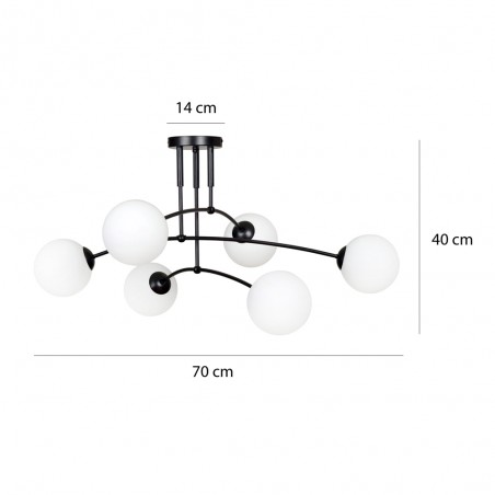 Plafón de techo Mobis Negro (6 luces)