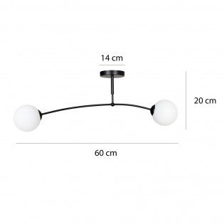 Ceiling Flush Lamp Mobis Black (2 lights)