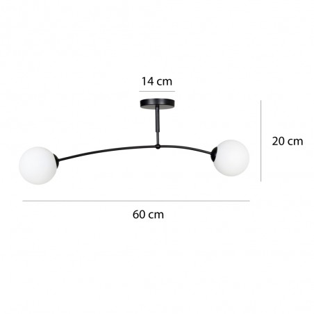 Plafón de techo Mobis Negro (2 luces)