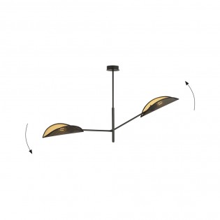 Ceiling Lamp Cano Black (2 lights)