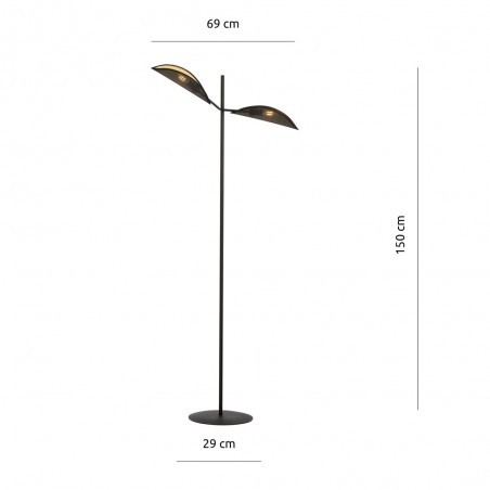 Floor Lamp Cano Black (2 lights)