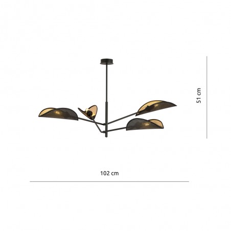 Ceiling Lamp Cano Black (4 lights)