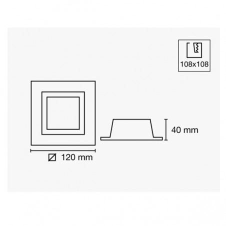 Downlight LED Combi quadratisch (Zweikreiser)