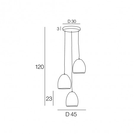 Cluster Pendant Lamp Spiral (3 lights)