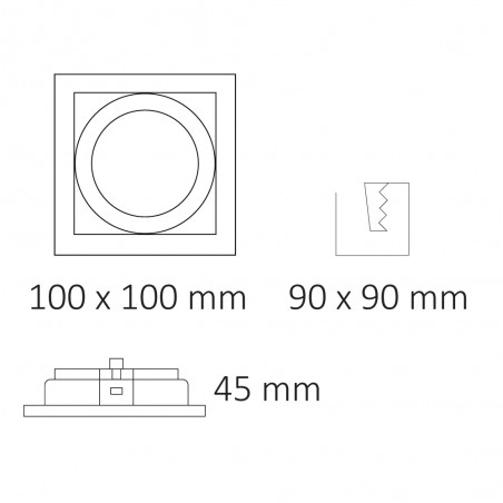 Recessed Ceiling Light Akrah Square