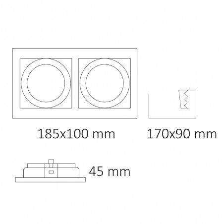 Ceiling Recessed Light Akrah (2 lights)