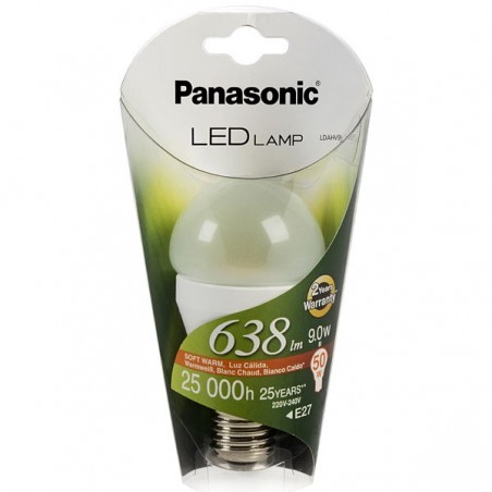 Packung mit 2 x LED 9W E27-Panasonic