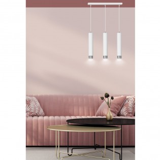 Pendant Tack Lamp Mura White/Chrome (3 lights)