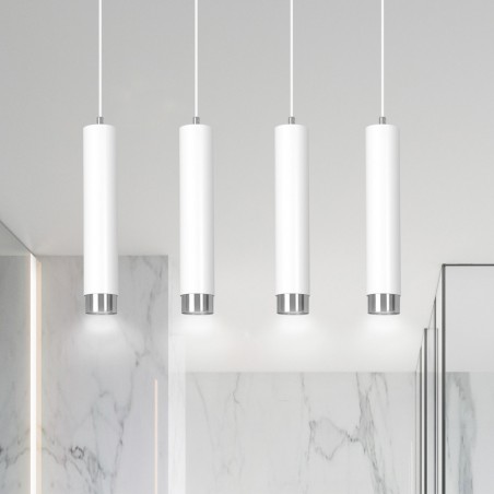 Pendant Tack Lamp Mura White/Chrome (4 lights)