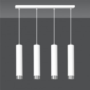Pendant Tack Lamp Mura White/Chrome (4 lights)