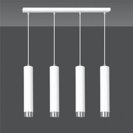 Pendant Tack Lamp Mura White/Chrome (4 lights)