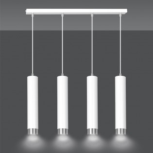 Pendant Tack Lamp Mura White/Chrome (4 lights)