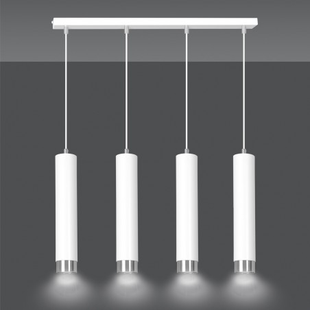 Pendant Tack Lamp Mura White/Chrome (4 lights)