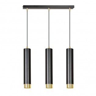 Mura Schwarz/Gold Pendelleuchtenleiste (3 Leuchten)