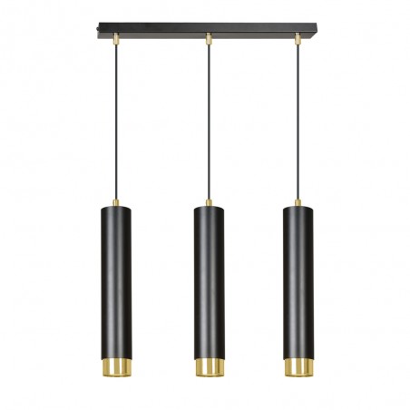 Mura Schwarz/Gold Pendelleuchtenleiste (3 Leuchten)