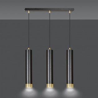 Pendant Tack Lamp Mura Black/Gold (3 lights)