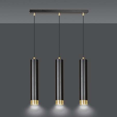 Pendant Tack Lamp Mura Black/Gold (3 lights)