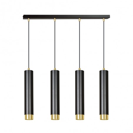 Mura Schwarz/Gold Pendelleuchtenleiste (4 Leuchten)