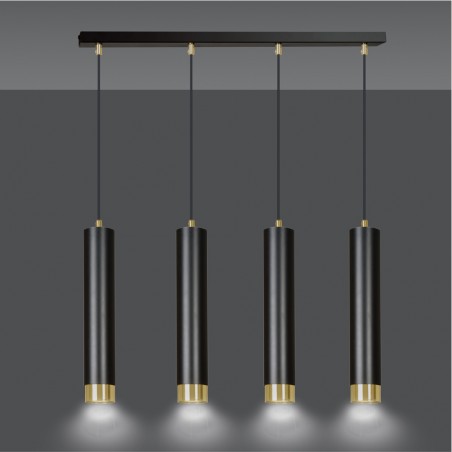 Pendant Tack Lamp Mura Black/Gold (4 lights)