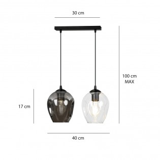 Pendant Track Lamp Domos Amber (2 lights)