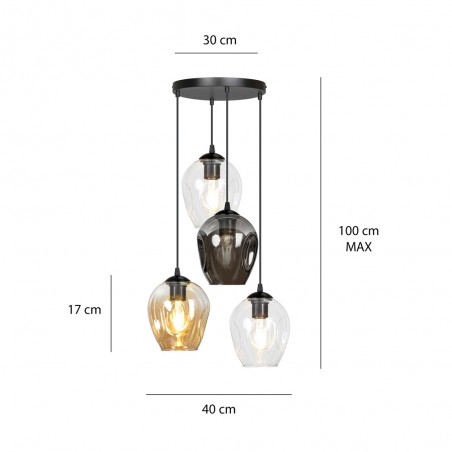 Pendant Lamp Domos Graphite (4 lights)