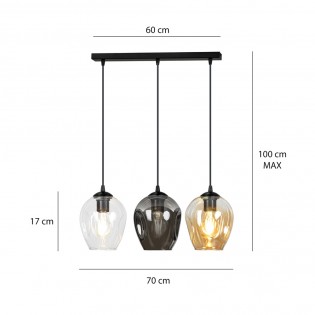 Ceiling Track Lamp Domos Amber (3 lights)
