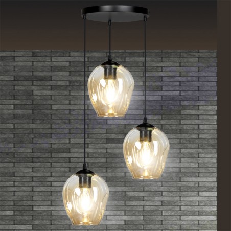 Pendant Track Lamp Domos Amber (3 lights)