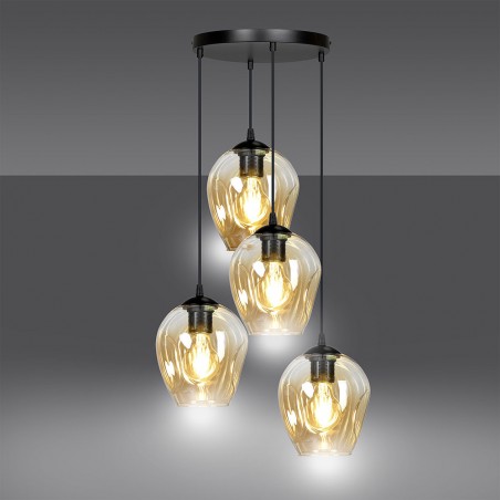 Pendant Track Lamp Domos Amber (4 lights)
