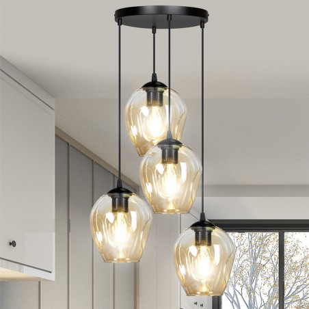 Pendant Track Lamp Domos Amber (4 lights)