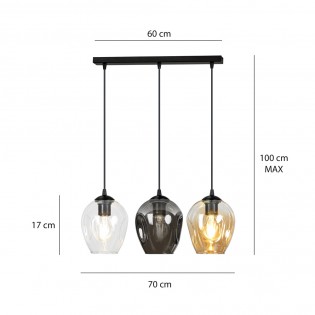 Ceiling Track Lamp Domos Clear (3 lights)