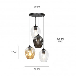 Pendant Track Lamp Domos Clear (4 lights)