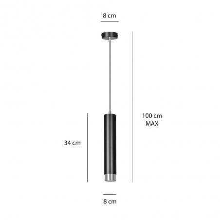 Pendant Lamp Mura Black/Chrome