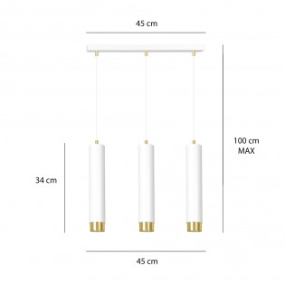 Mura Pendelleuchte weiß/gold (3 Leuchten)