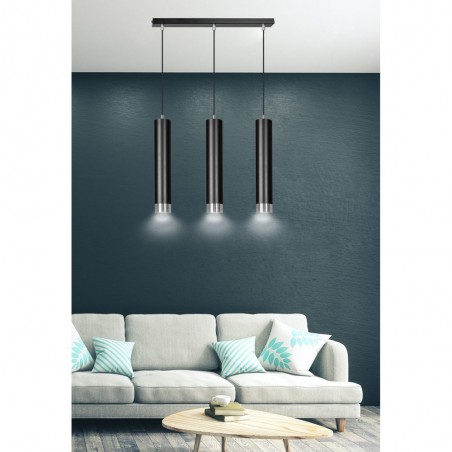 Mura Schwarz/Chrom Pendelleuchte (3 Leuchten)