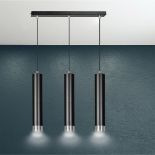 Pendant Tack Lamp Mura Black/Chrome (3 lights)