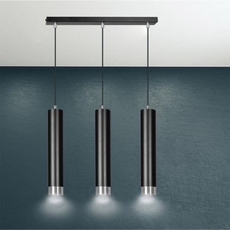 Pendant Tack Lamp Mura Black/Chrome (3 lights)