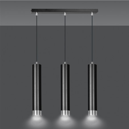 Pendant Tack Lamp Mura Black/Chrome (3 lights)