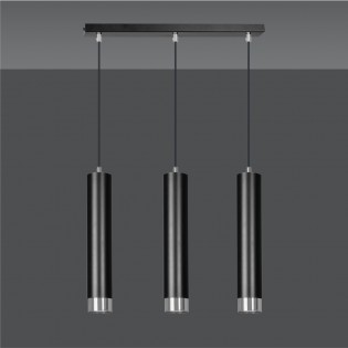 Mura Schwarz/Chrom Pendelleuchte (3 Leuchten)