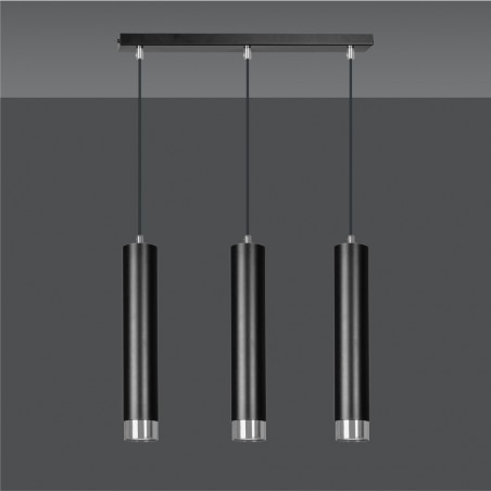 Pendant Tack Lamp Mura Black/Chrome (3 lights)