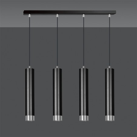 Pendant Tack Lamp Mura Black/Chrome (4 lights)