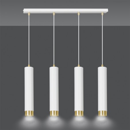 Pendant Tack Lamp Mura White/Gold (4 lights)