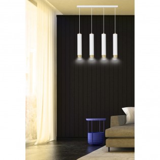 Pendant Tack Lamp Mura White/Gold (4 lights)