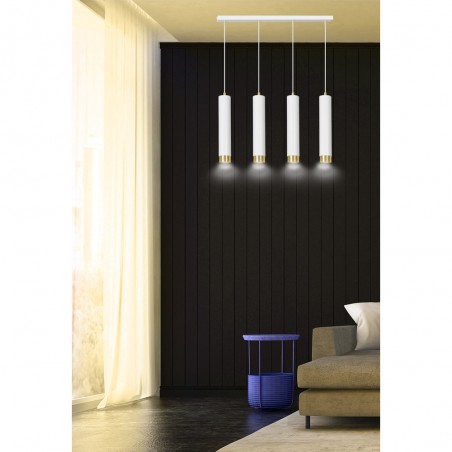 Pendant Tack Lamp Mura White/Gold (4 lights)