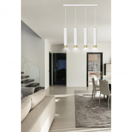 Pendant Tack Lamp Mura White/Gold (4 lights)