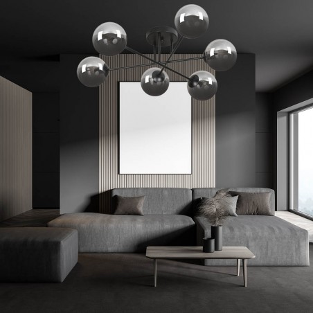 Ceiling flush lamp Vesta II Graphite (6 lights)