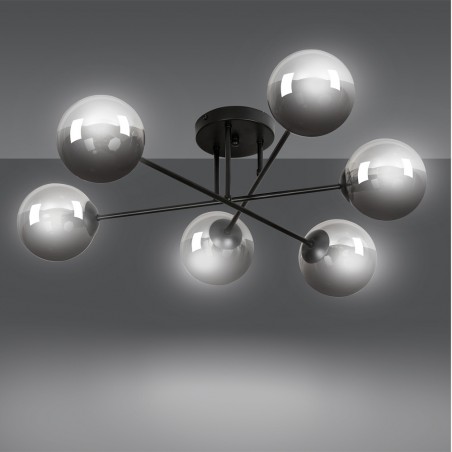 Ceiling flush lamp Vesta II Graphite (6 lights)