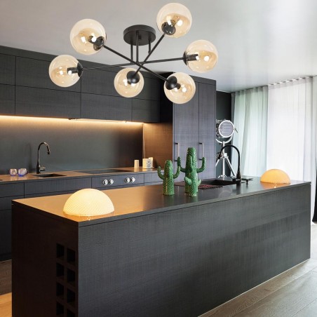Ceiling flush lamp Vesta II Amber (6 lights)