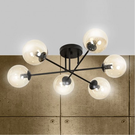 Ceiling flush lamp Vesta II Amber (6 lights)