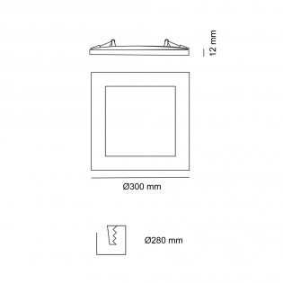 Recessed LED Downlight Know Square White (30W)