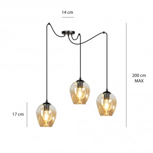 Pendant lamp Maranto Amber (3 lights)